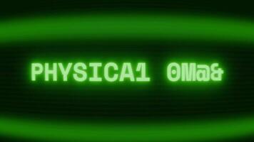 antiguo verde crt pantalla demostración texto físico prueba apareciendo en aleatorio falla y codificación estilo video
