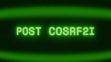 gammal grön crt skärm som visar text posta kommentar visas i slumpmässig tekniskt fel och kodning stil video