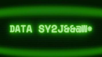 velho verde crt tela mostrando texto dados síntese aparecendo dentro aleatória falha e codificação estilo video