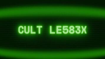 vieux vert crt écran montrant texte culte chef apparaissant dans Aléatoire pépin et codage style video