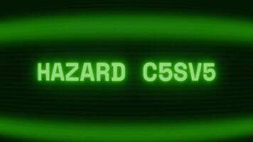alt Grün crt Bildschirm zeigen Text Gefahr warnen erscheint im zufällig Panne und Codierung Stil video