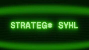 alt Grün crt Bildschirm zeigen Text Strategie planen erscheint im zufällig Panne und Codierung Stil video