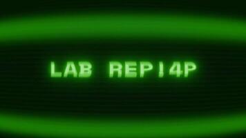 alt Grün crt Bildschirm zeigen Text Labor Bericht erscheint im zufällig Panne und Codierung Stil video