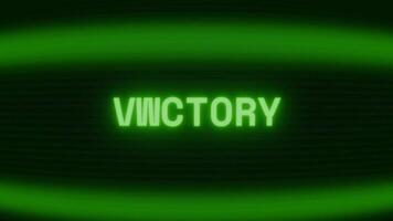 vieux vert crt écran montrant texte la victoire apparaissant dans Aléatoire pépin et codage style video