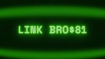 oud groen TV scherm tonen tekst koppeling gebroken verschijnen in willekeurig glitch en codering stijl video