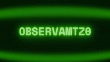 alt Grün crt Bildschirm zeigen Text Überwachung erscheint im zufällig Panne und Codierung Stil video