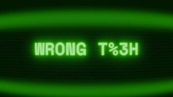 velho verde crt tela mostrando texto errado virar aparecendo dentro aleatória falha e codificação estilo video