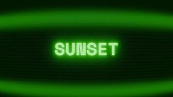 alt Grün crt Bildschirm zeigen Text Sonnenuntergang erscheint im zufällig Panne und Codierung Stil video