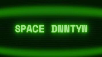 vecchio verde tv schermo mostrando testo spazio detriti apparendo nel casuale problema tecnico e codifica stile video