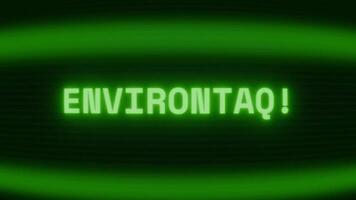 gammal grön crt skärm som visar text miljö visas i slumpmässig tekniskt fel och kodning stil video