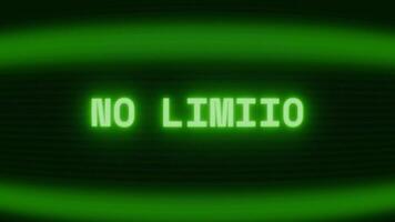 vecchio verde crt schermo mostrando testo no limiti apparendo nel casuale problema tecnico e codifica stile video