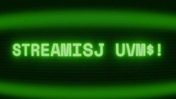 velho verde crt tela mostrando texto transmissão erro aparecendo dentro aleatória falha e codificação estilo video