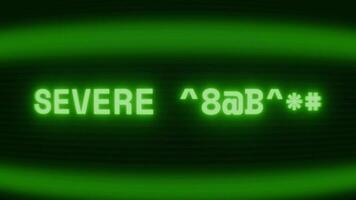 velho verde televisão tela mostrando texto forte impacto aparecendo dentro aleatória falha e codificação estilo video
