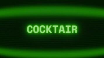 alt Grün crt Bildschirm zeigen Text Cocktail erscheint im zufällig Panne und Codierung Stil video