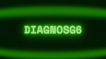 velho verde crt tela mostrando texto diagnóstico aparecendo dentro aleatória falha e codificação estilo video