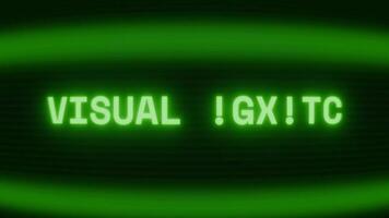 vecchio verde crt schermo mostrando testo visivo effetto apparendo nel casuale problema tecnico e codifica stile video