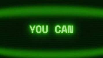 alt Grün crt Bildschirm zeigen Text Sie können erscheint im zufällig Panne und Codierung Stil video