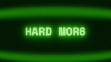 gammal grön crt skärm som visar text hård läge visas i slumpmässig tekniskt fel och kodning stil video