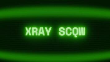 alt Grün crt Bildschirm zeigen Text Röntgen Scan erscheint im zufällig Panne und Codierung Stil video