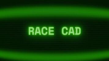 gammal grön crt skärm som visar text lopp bil visas i slumpmässig tekniskt fel och kodning stil video