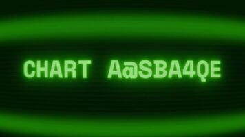 velho verde crt tela mostrando texto gráfico análise aparecendo dentro aleatória falha e codificação estilo video