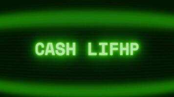 gammal grön crt skärm som visar text kontanter begränsa visas i slumpmässig tekniskt fel och kodning stil video