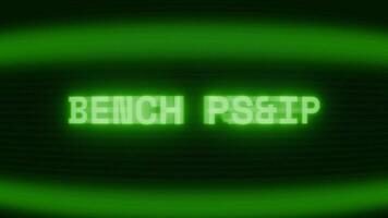 oud groen crt scherm tonen tekst bank druk op verschijnen in willekeurig glitch en codering stijl video