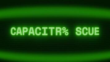 antiguo verde crt pantalla demostración texto condensador fallar apareciendo en aleatorio falla y codificación estilo video