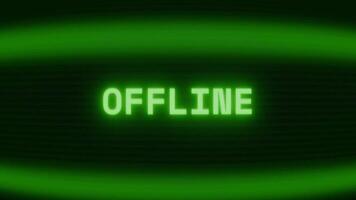 antiguo verde crt pantalla demostración texto desconectado apareciendo en aleatorio falla y codificación estilo video