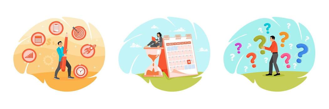 Illustration of time management concepts vector