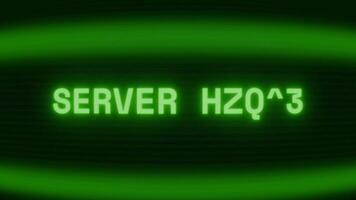 velho verde televisão tela mostrando texto servidor baixa aparecendo dentro aleatória falha e codificação estilo video