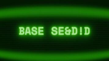 vecchio verde crt schermo mostrando testo base sicuro apparendo nel casuale problema tecnico e codifica stile video