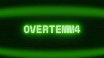 gammal grön crt skärm som visar text övertemperatur visas i slumpmässig tekniskt fel och kodning stil video