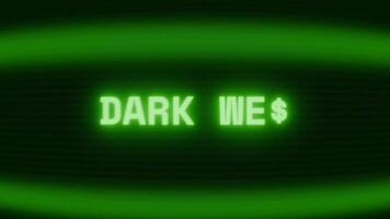 velho verde crt tela mostrando texto Sombrio rede aparecendo dentro aleatória falha e codificação estilo video