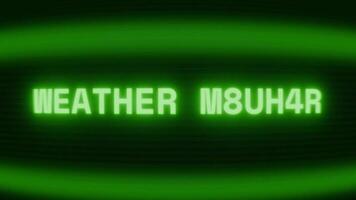 antiguo verde crt pantalla demostración texto clima actualizar apareciendo en aleatorio falla y codificación estilo video