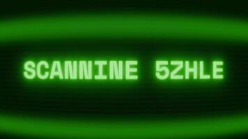 alt Grün crt Bildschirm zeigen Text Scannen Dateien erscheint im zufällig Panne und Codierung Stil video