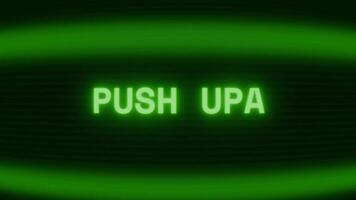 vecchio verde crt schermo mostrando testo spingere UPS apparendo nel casuale problema tecnico e codifica stile video