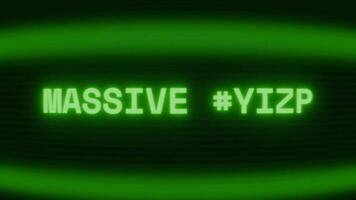 Old green TV screen showing text MASSIVE FIRE appearing in random glitch and coding style video