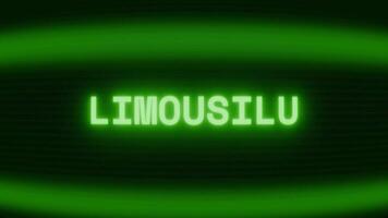 velho verde televisão tela mostrando texto limusine aparecendo dentro aleatória falha e codificação estilo video