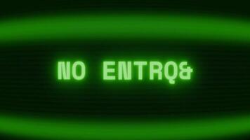 vecchio verde tv schermo mostrando testo no iscrizione apparendo nel casuale problema tecnico e codifica stile video