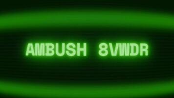 velho verde crt tela mostrando texto emboscada alerta aparecendo dentro aleatória falha e codificação estilo video