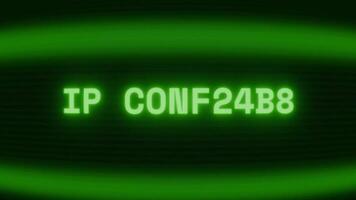 velho verde crt tela mostrando texto ip conflito aparecendo dentro aleatória falha e codificação estilo video