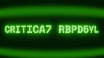 oud groen crt scherm tonen tekst kritiek Gevaar verschijnen in willekeurig glitch en codering stijl video
