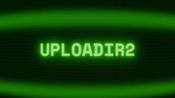 gammal grön crt skärm som visar text ladda upp visas i slumpmässig tekniskt fel och kodning stil video