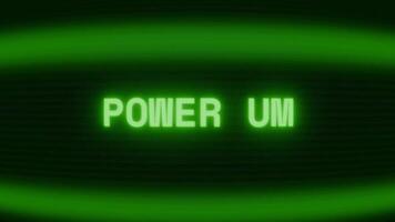 gammal grön crt skärm som visar text kraft upp visas i slumpmässig tekniskt fel och kodning stil video