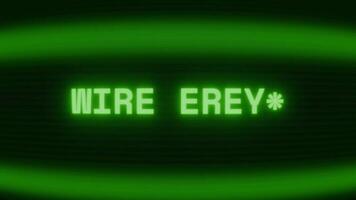 velho verde crt tela mostrando texto fio erro aparecendo dentro aleatória falha e codificação estilo video