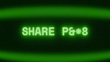 gammal grön TV skärm som visar text dela med sig posta visas i slumpmässig tekniskt fel och kodning stil video