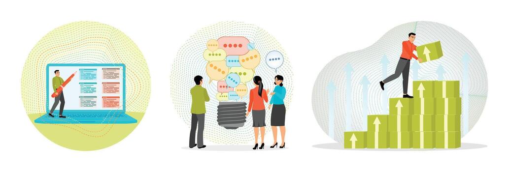 Team collaboration in project management vector