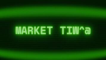 gammal grön TV skärm som visar text marknadsföra varna visas i slumpmässig tekniskt fel och kodning stil video