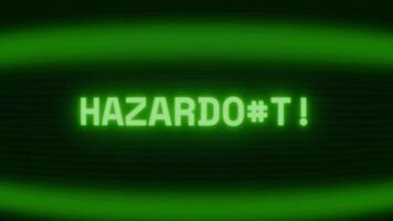 alt Grün crt Bildschirm zeigen Text gefährlich erscheint im zufällig Panne und Codierung Stil video